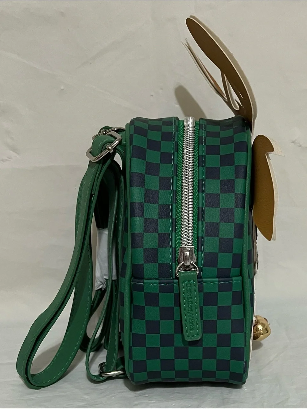 Bath & Body Works Mini Backpack Green/Navy Checkered Christmas Reindeer